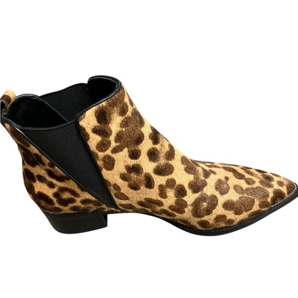 Marc Fisher Mlyalely Leopard Calf Hair Pointed Toe Chelsea Boot Pull On Size 6 M - Picture 2 of 12